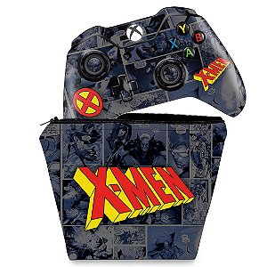 KIT Capa Case e Skin Xbox One Fat Controle - X-Men Comics