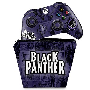 KIT Capa Case e Skin Xbox One Fat Controle - Pantera Negra Comics