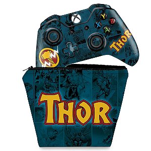 KIT Capa Case e Skin Xbox One Fat Controle - Thor Comics