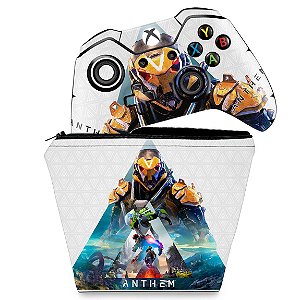 KIT Capa Case e Skin Xbox One Fat Controle - Anthem