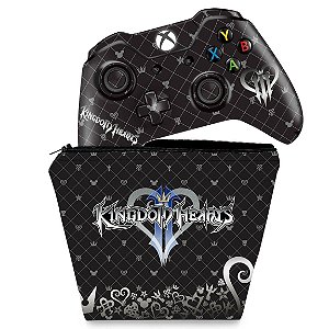 KIT Capa Case e Skin Xbox One Fat Controle - Kingdom Hearts 3 III