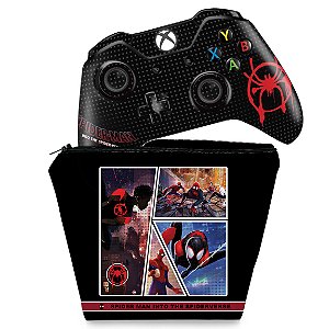 KIT Capa Case e Skin Xbox One Fat Controle - Homem-Aranha no Aranhaverso