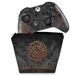 KIT Capa Case e Skin Xbox One Fat Controle - Game of Thrones Targaryen