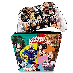 KIT Capa Case e Skin Xbox One Fat Controle - Boku no Hero Academia