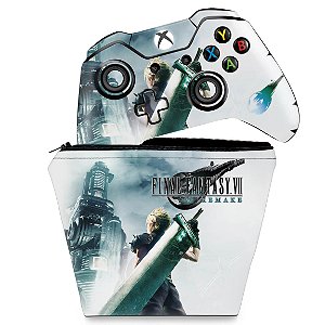 KIT Capa Case e Skin Xbox One Fat Controle - Final Fantasy 7 Remake