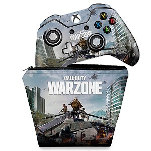 KIT Capa Case e Skin Xbox One Fat Controle - Call of Duty Warzone