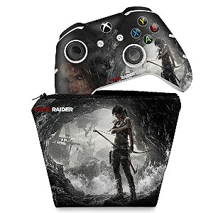 KIT Capa Case e Skin Xbox One Slim X Controle - Tomb Raider