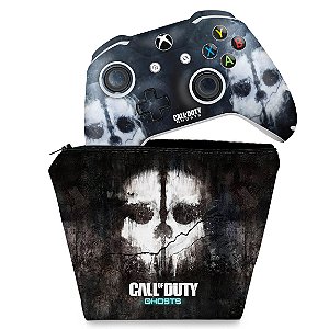 KIT Capa Case e Skin Xbox One Slim X Controle - Call of Duty Ghosts