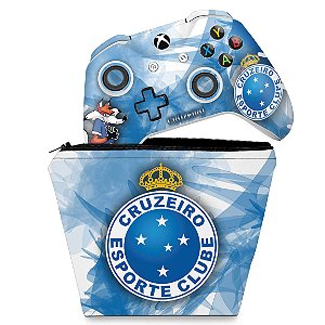 KIT Capa Case e Skin Xbox One Slim X Controle - Cruzeiro
