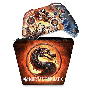 KIT Capa Case e Skin Xbox One Slim X Controle - Mortal Kombat