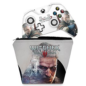 KIT Capa Case e Skin Xbox One Slim X Controle - The Witcher 3 #B