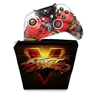 KIT Capa Case e Skin Xbox One Slim X Controle - Street Fighter V