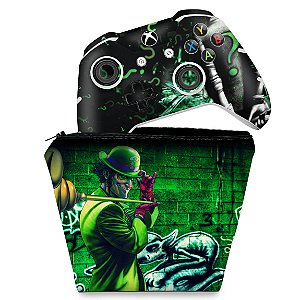 KIT Capa Case e Skin Xbox One Slim X Controle - Charada Batman