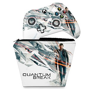 KIT Capa Case e Skin Xbox One Slim X Controle - Quantum Break