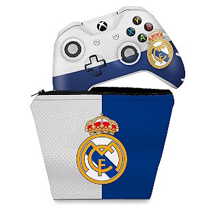 KIT Capa Case e Skin Xbox One Slim X Controle - Real Madrid