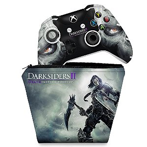 KIT Capa Case e Skin Xbox One Slim X Controle - Darksiders 2 Deathinitive Edition