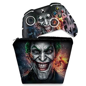 KIT Capa Case e Skin Xbox One Slim X Controle - Coringa - Joker #A