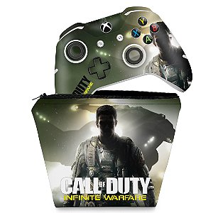 KIT Capa Case e Skin Xbox One Slim X Controle - Call of Duty: Infinite Warfare