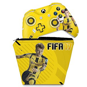 KIT Capa Case e Skin Xbox One Slim X Controle - FIFA 17