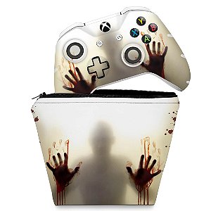 KIT Capa Case e Skin Xbox One Slim X Controle - Fear The Walking Dead