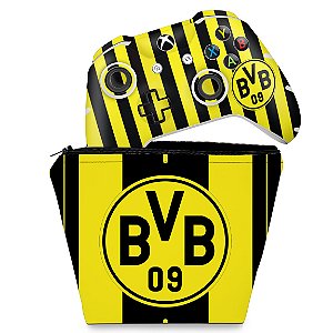 KIT Capa Case e Skin Xbox One Slim X Controle - Borussia Dortmund BVB 09