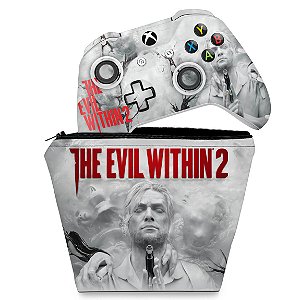 KIT Capa Case e Skin Xbox One Slim X Controle - The Evil Within 2