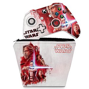 KIT Capa Case e Skin Xbox One Slim X Controle - Star Wars The Last Jedi