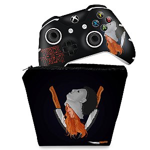 KIT Capa Case e Skin Xbox One Slim X Controle - Stranger Things Max