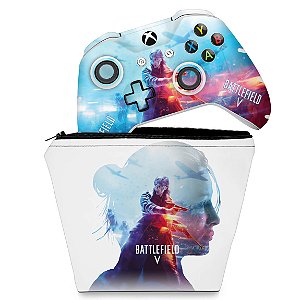 KIT Capa Case e Skin Xbox One Slim X Controle - Battlefield V