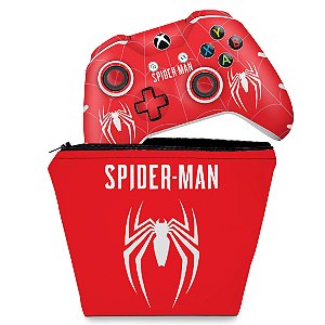 KIT Capa Case e Skin Xbox One Slim X Controle - Spider-man Bundle