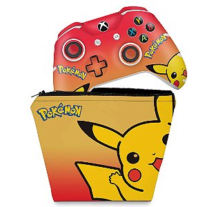 KIT Capa Case e Skin Xbox One Slim X Controle - Pokemon Pikachu