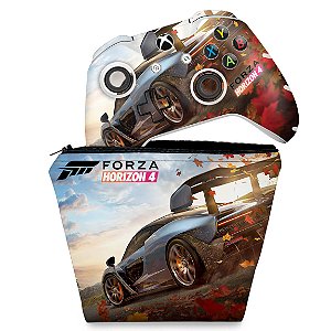 KIT Capa Case e Skin Xbox One Slim X Controle - Forza Horizon 4