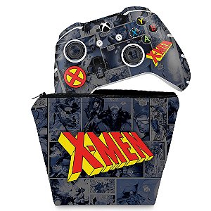 KIT Capa Case e Skin Xbox One Slim X Controle - X-Men Comics