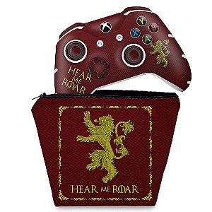 KIT Capa Case e Skin Xbox One Slim X Controle - Game Of Thrones Lannister