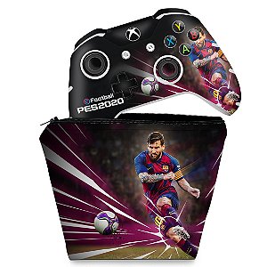 KIT Capa Case e Skin Xbox One Slim X Controle - PES 2020