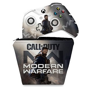 KIT Capa Case e Skin Xbox One Slim X Controle - Call Of Duty Modern Warfare