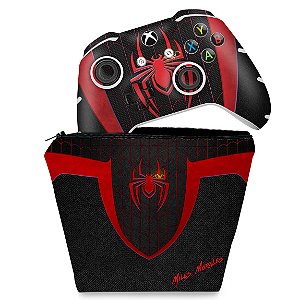 KIT Capa Case e Skin Xbox One Slim X Controle - Spider-Man: Miles Morales