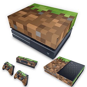 KIT Xbox One Fat Skin e Capa Anti Poeira - Minecraft