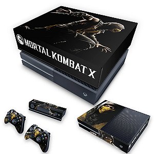 KIT Xbox One Fat Skin e Capa Anti Poeira - Mortal Kombat X