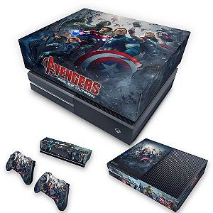 KIT Xbox One Fat Skin e Capa Anti Poeira - Avengers - Age of Ultron