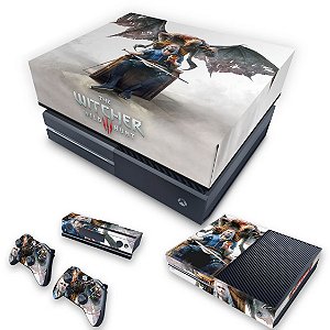 KIT Xbox One Fat Skin e Capa Anti Poeira - The Witcher 3 Blood And Wine