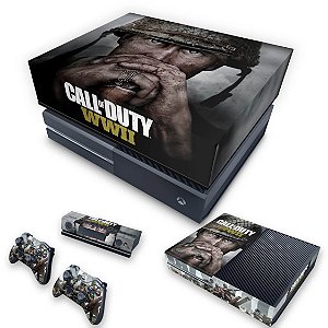 KIT Xbox One Fat Skin e Capa Anti Poeira - Call of Duty WW2