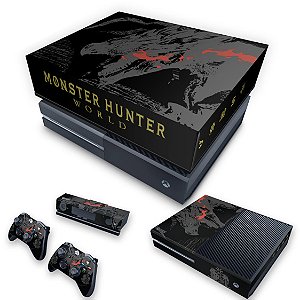 KIT Xbox One Fat Skin e Capa Anti Poeira - Monster Hunter Edition