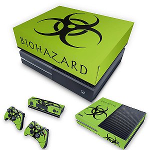 KIT Xbox One Fat Skin e Capa Anti Poeira - Biohazard Radioativo