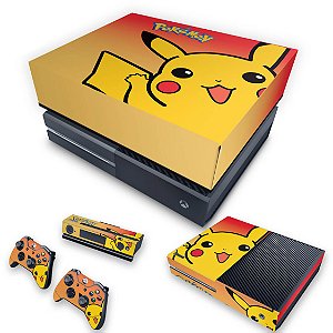 KIT Xbox One Fat Skin e Capa Anti Poeira - Pokemon Pikachu