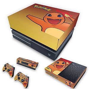 KIT Xbox One Fat Skin e Capa Anti Poeira - Pokemon Charmander