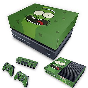 KIT Xbox One Fat Skin e Capa Anti Poeira - Pickle Rick and Morty