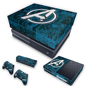 KIT Xbox One Fat Skin e Capa Anti Poeira - Avengers Vingadores Comics