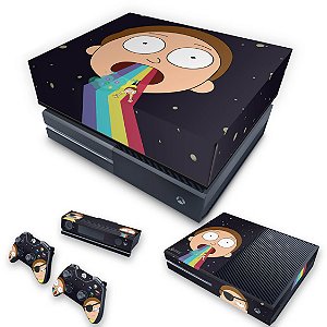 KIT Xbox One Fat Skin e Capa Anti Poeira - Morty Rick and Morty