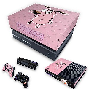 KIT Xbox One Fat Skin e Capa Anti Poeira - Coragem: O cão covarde